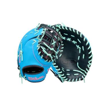 Imagem de Wilson Luva de primeira base de beisebol Fall 2025 A2000 1677SS 31,8 cm - arremesso para a mão direita, azul celeste/azul marinho/espuma do mar