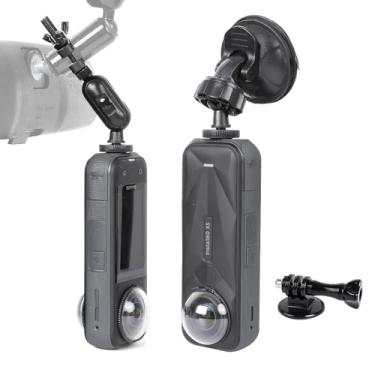 Imagem de PellKing Kit de ventosa de suporte de espelho retrovisor para Insta360 X5/X4/X3/X2/X, cabeça esférica de rotação 360, kit de montagem com ventosa compatível com Insta360 X5/X4/X3, GoPro 13, 12, etc