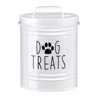 Imagem de ShengQuanHao Recipiente para Armazenamento de Guloseimas, Pote para Biscoitos de Cachorro, Lata para Comida de Cachorro E Recipiente para Comida de Animal de Estim, Branco