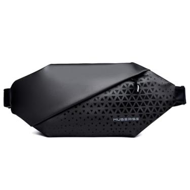 Imagem de Bolsa tiracolo durável e elegante, bolsa de peito casual, bolsa de ombro masculina e feminina, para viagens, trabalho e uso diário, Preto noturno., Medium