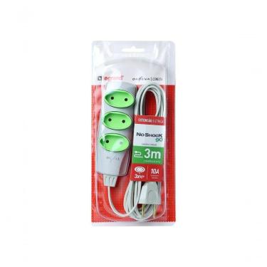 Imagem de Extensao Noshock 90 Pl 2x0,75 2p 10a Cinza 3 Metros Dn1469