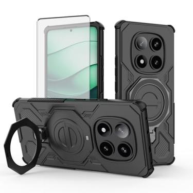 Imagem de Asuwish Capa de celular para Xiaomi Redmi Note 14 Pro 5G com película protetora de tela de vidro temperado e suporte magnético com suporte de suporte, acessórios de celular híbridos rígidos para