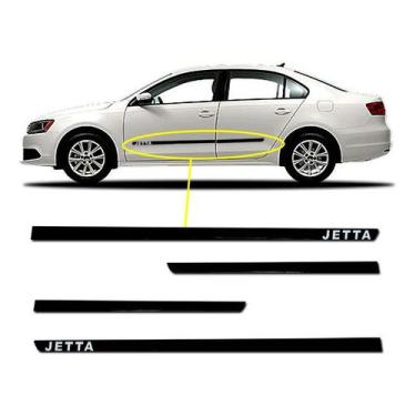 Imagem de Kit Friso Lateral Central Personalizado Slim Preto Jetta 2011 A 2023 -