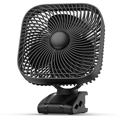 Imagem de Ventilador portátil recarregável com luz, clipe operado por bateria de 20.3 cm, 20.000mAh 78 horas de trabalho, silencioso, fluxo de ar forte USB, 4 velocidades pessoais, ideal para acampamento ao ar