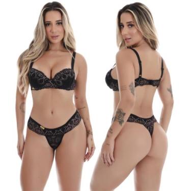Imagem de Conjunto de Lingerie Lindo Sutien Com Bojo Sofit Super macio com Aro e