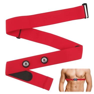 Imagem de Pulseira peitoral vermelha para monitor de frequência cardíaca para Polar H10 H9 H7, alça peitoral de substituição macia ajustável à prova d'água compatível com Polar Wearlin Garmin Dual Running HRM