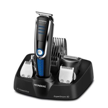 Imagem de Aparador de Pelos Super Groom 10 Bg-03 Bivolt 6w Preto/Azul Mondial, B