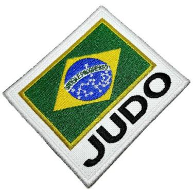Imagem de Judô Bandeira Brasil Patch Bordado Termo Adesivo Para Kimono - BR44