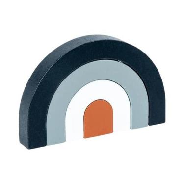 Imagem de Blocos De Construção De Madeira Montessori Arco-Íris Jogo Educacional 