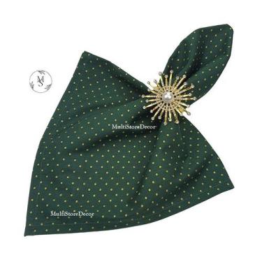 Imagem de KIT 06 Guardanapo de Tecido 40 x 40cm Poá Nude Natal - Acabamento Bain