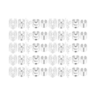 Imagem de oshhni Tranças, grampos, algemas de cabelo, anéis para mulheres, joias decorativas de cabelo para eventos formais, festas, festivais, shows, Prata 50 Unidades