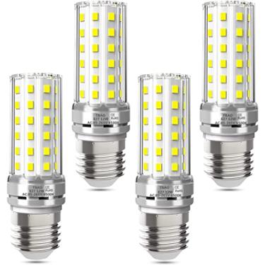 Imagem de Lâmpada LED de milho equivalente a 120 W 1200 lúmens 12 W base E26/E27 iluminação de milho não regulável para casa, garagem, armazém, interior, lâmpadas de milho LED pacote com 4 (branco frio)