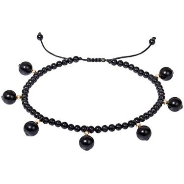 Imagem de Jewever Pulseiras de tornozelo com cristais naturais e pedras preciosas para mulheres, cristais e pedras curativas, pedra preciosa para pés de praia, ioga, meditação, antiansiedade, joia, 8 5 inch