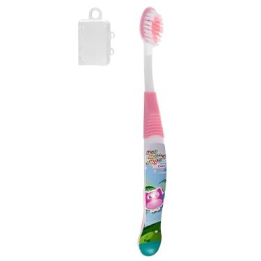 Imagem de Escova de Dente Infantil com Cerdas Macias Capa Protetora Modelo Anatômico (Vermelho)