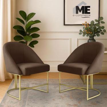 Imagem de KIT 2 Banqueta Poltrona Lua Penteadeira E Salão Com Base Metálica, mar