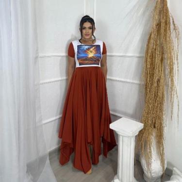 Imagem de Vestido de Dança Coreografia SARÇA ARDENTE Moda Evangélica Feminina - 