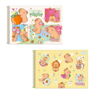 Imagem de Caderno espiral capa dura cartografia 80fls Capyclub Tilibra