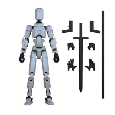 Imagem de MerryXD T13 3D Action Figure,Assembly Completed Dummy Nova Tintan Lucky 13 Action Figure 3D Printed Multi-Jointed Movable Toy Silver