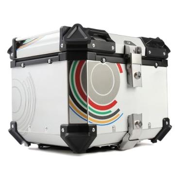 Imagem de Baú Alumínio Moto Traseiro 45 Litros Top Case Caixas (Prata)