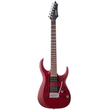 Imagem de Cort Guitarra elétrica X100 – Jogabilidade rápida com Humbuckers duplos e tremolo de 6 pontos com poros abertos Black Cherry X100 OPBC