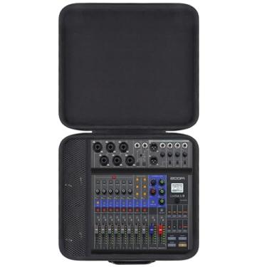 Imagem de co2CREA Estojo rígido de viagem para mixer/gravador digital Zoom Podcast L-8, bolsa protetora à prova de choque com alça de mão e bolso de malha