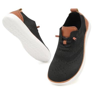 Imagem de CFVKPT Sapatos Sociais Masculinos Descalços, Bico Largo, Sem Salto, Estilo Oxford, Tênis Casuais Para Negócios, Tamanho 6,5-12 (Preto, 44)