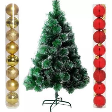 Imagem de Arvore De Natal Pinheiro Nevada 1,2 Metros 90 Galhos Enfeite - lojas v