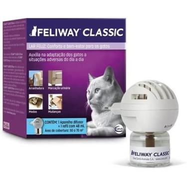 Imagem de Feliway Classic  Kit Difusor Elétrico Refil 48 mL para Gatos  Calmante