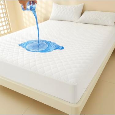 Imagem de Protetor de Colchão Impermeável, Matelado, Antialérgico, Antiácaro, Silencioso, Resistente a Líquidos e Fluidos (Queen)