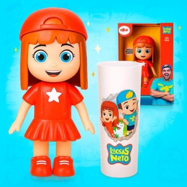 Imagem de Boneca Youtuber Gi Aventureira Vermelha Luccas Neto 15cm Série Brinque