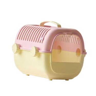 Imagem de Ｂｅｓｇａ Gaiola para hamster, respirável, resistente, leve e portátil, para transporte de pequenos animais, para pássaros, hamster, pequeno animal de, Rosa Amarelo