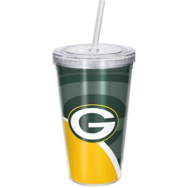 Imagem de Copo Com Canudo Luxo Nfl Green Bay Packers