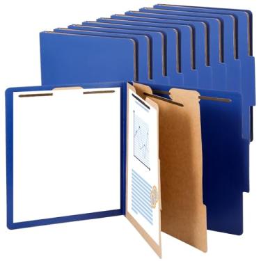 Imagem de 10 pastas de classificação, tamanho carta, material de volta às aulas para professores, estudantes, 2 divisórias, quadro de pressão, pasta de arquivo a granel com 2 fixadores, organizador de arquivos