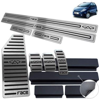 Imagem de Vinil Soleira Pedaleira Descanso Chery Face 2010 A 15 Preto
