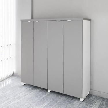 Imagem de Armário Alto Duplo 1,58m para Escritório com 4 Portas de Abrir e Puxad