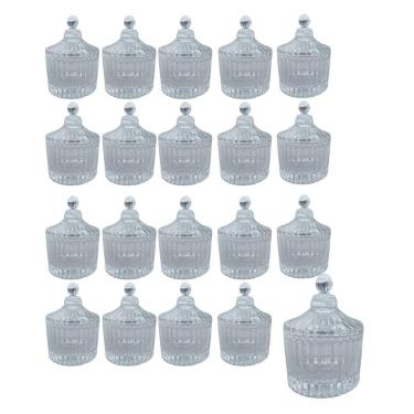 Imagem de Kit 20 Mini Potiche Pote Bomboniere Baleiro De Vidro Velas