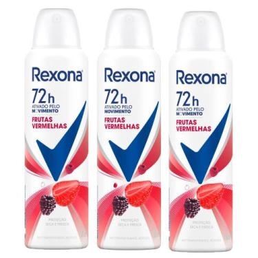 Imagem de Kit 3 Desodorante Antitranspirante Aerosol Rexona Frutas Vermelhas 72 