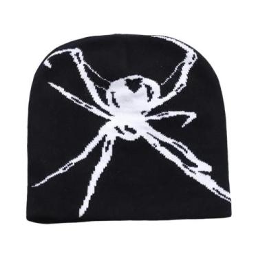 Imagem de Gorro De Inverno Unissex Em Tricô Com Estampa De Teia De Aranha, Quent