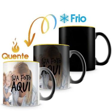 Imagem de Caneca Mágica Personalizada com Interior Amarelo - Do Seu Jeito - Amo 