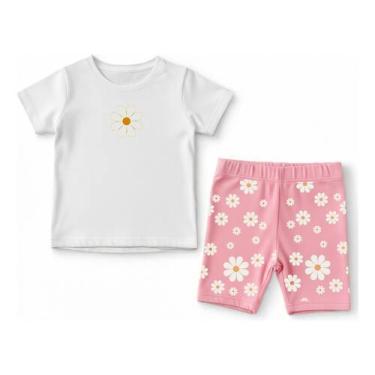 Imagem de Conjunto Camiseta E Short Infantil Florzinha Margarida Verão - Techmal