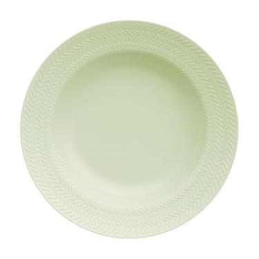 Imagem de Prato fundo em porcelana, modelo Chevron, Ø 23,5 cm, Germer, Verde