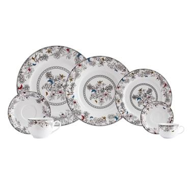 Imagem de Serviço de Jantar, Chá e Café 42 Peças em Porcelana, Modelo Redondo Voyage, Coleção Viveiro, Schmidt Estilo, Porcelana Schmidt