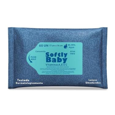 Imagem de Lenço Umedecido Baby Softly - Pacote com 60 Unidades Cada - Suave, Hipoaergênico e Ideal para Cuidados com a Pele Sensível (1 Pacote)
