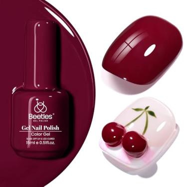 Imagem de Beetles Borgonha Esmalte em Gel Vermelho - 15 ml Borgonha Vermelho Escuro Esmalte UV LED Lâmpada de Unha DIY Vinho Cor Outono Arte em Unhas Design Presente para Mulheres