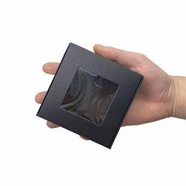 Imagem de FERENLI 20 caixas de janela de papel kraft, caixa de embrulho de plástico transparente, lembrancinha de festa de casamento, papelão, joias, suprimentos de embalagem (7,4 x 7,4 x 2,8 cm)