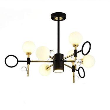 Imagem de Luminária pendente de iluminação de lustre compatível com iluminação de sala de jantar, quarto e cozinha, luminária de teto em V de meados do século, preta (cor: titânio e preto)