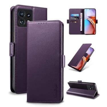 Imagem de YunuBeyii Capa Carteira para Motorola Edge 40 Pro - [Bloqueio RFID] Capinha Flip Magnética para Celular de Couro PU de Luxo com Suporte,Case Proteção,Rsistente,Antichoque, Roxo