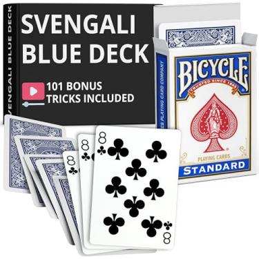 Imagem de Ted's Sterling Magic Precision Blue Rider Back Bicycle Svengali Deck with Instructions for 100+ Tricks (8 of Clubs)