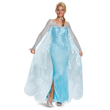 Imagem de Disguise Fantasia adulta de Elsa Prestige Frozen, Azul, M