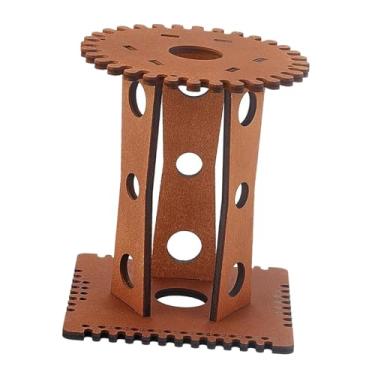 Imagem de Esquirla Conjunto de discos de trança Kumihimo, ferramenta de disco de cordão de contas, faça você mesmo, de madeira, feito à mão, de mesa, ferramenta de tricô